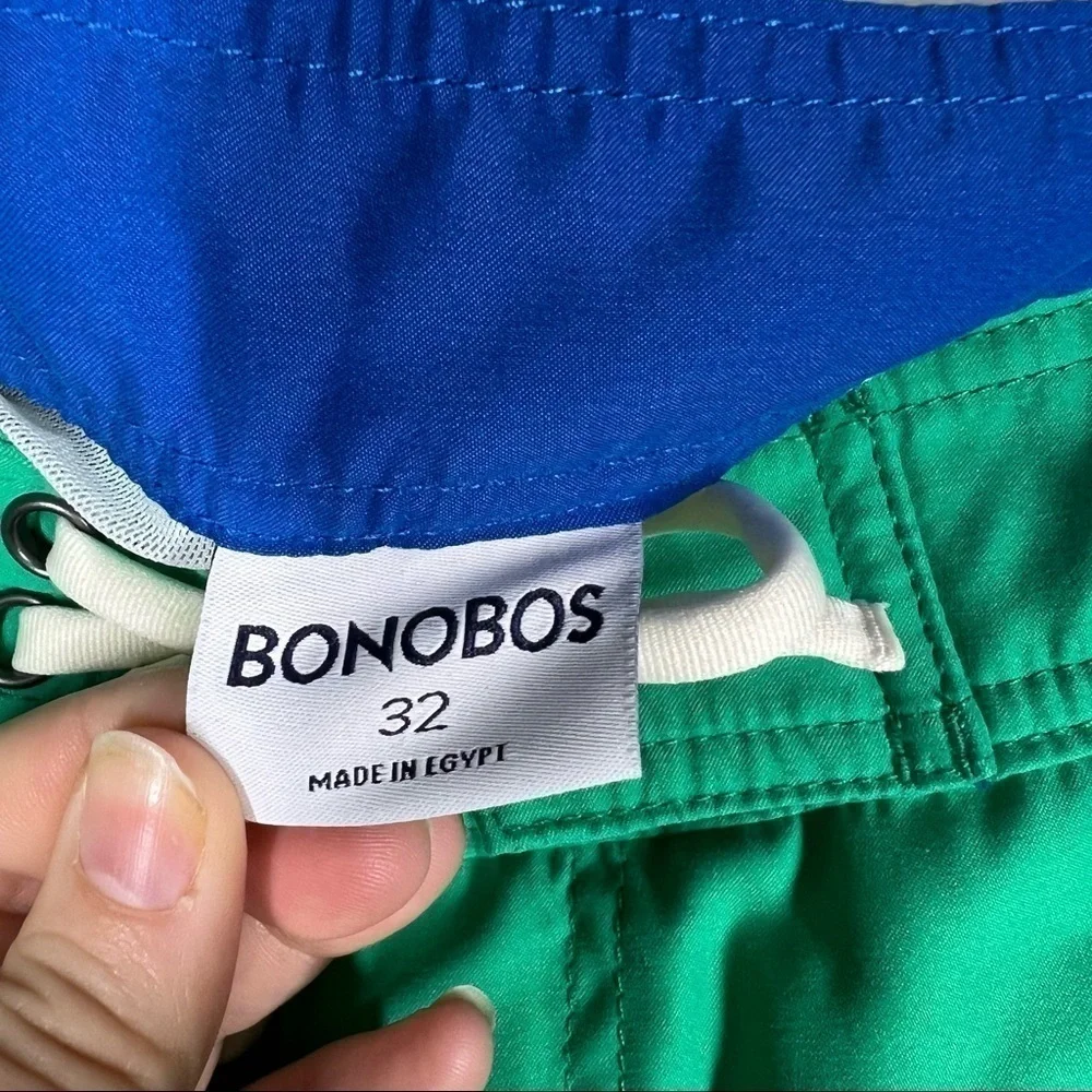Bonobos Mens Color Block Green Blue Swim Trunks Size 32